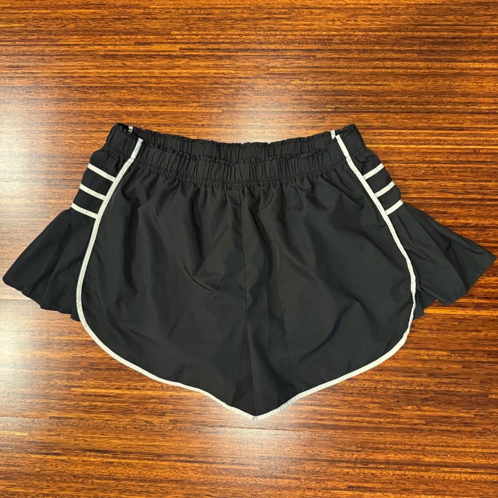 FP Movement by Free People Black Athletic Shorts with White Trim